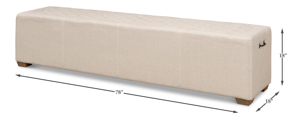 Sarreid Ltd - The 6 Foot Bench in Beige - 27720 view 14