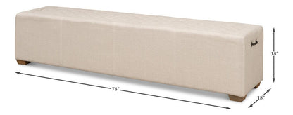Sarreid Ltd - The 6 Foot Bench in Beige - 27720 view 14
