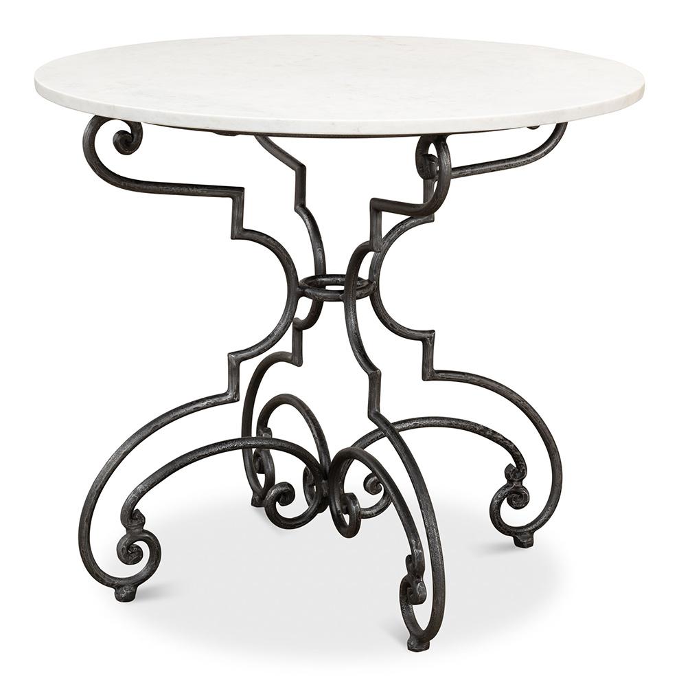 Sarreid Ltd - The French Iron And Marble Table - Ivory - 30139 veiw 1