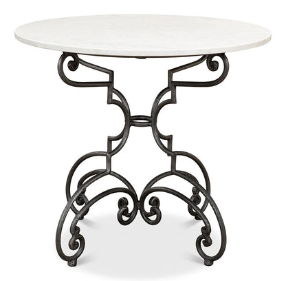 Sarreid Ltd - The French Iron And Marble Table - Ivory - 30139 veiw 2