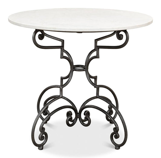 Sarreid Ltd - The French Iron And Marble Table - Ivory - 30139 veiw 2