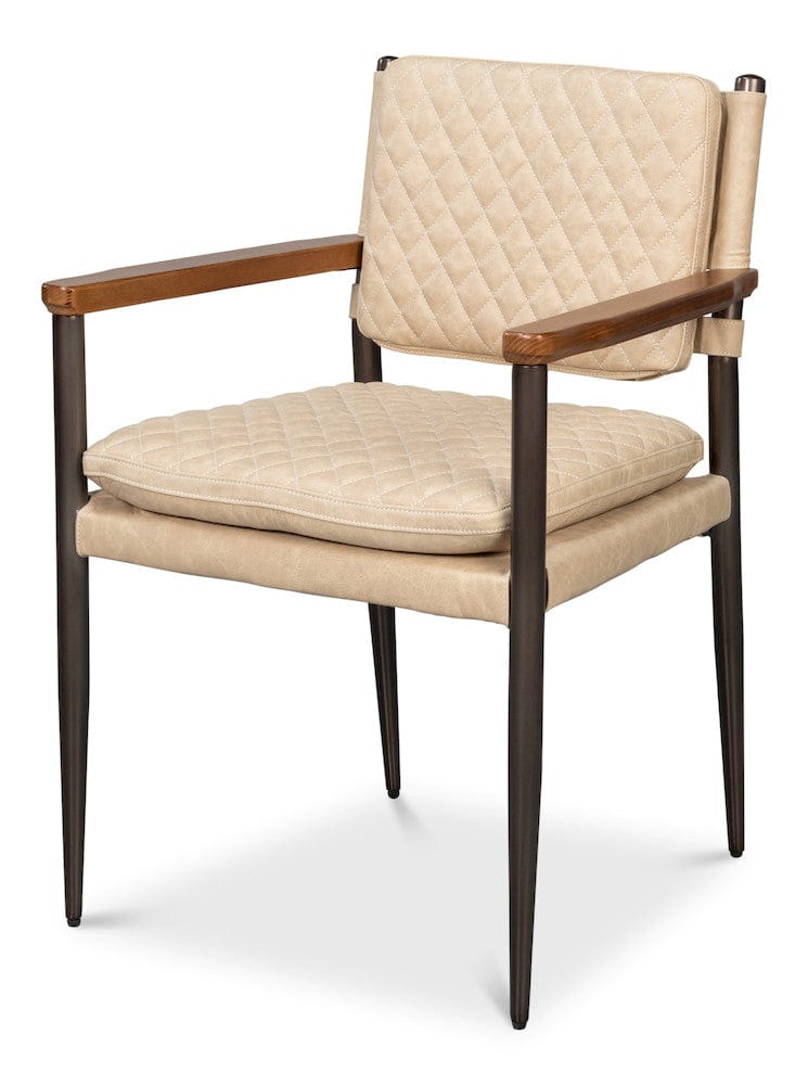 Sarreid Ltd - The Harley Chair, Cappuccino White Lthr in White - 30621-CAP view 1