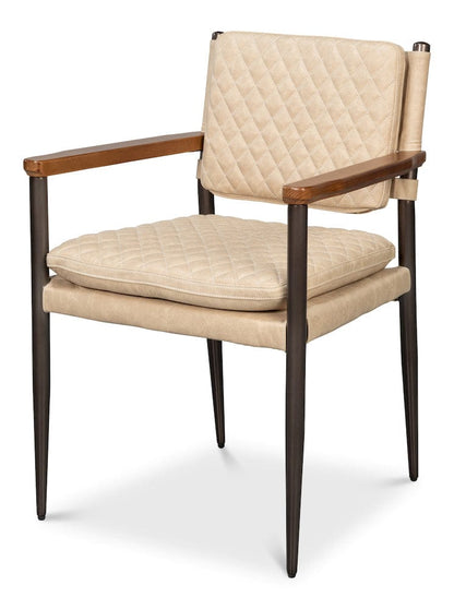 Sarreid Ltd - The Harley Chair, Cappuccino White Lthr in White - 30621-CAP view 1