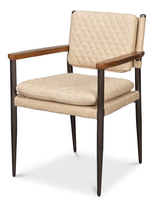 Sarreid Ltd - The Harley Chair, Cappuccino White Lthr in White - 30621-CAP view 1