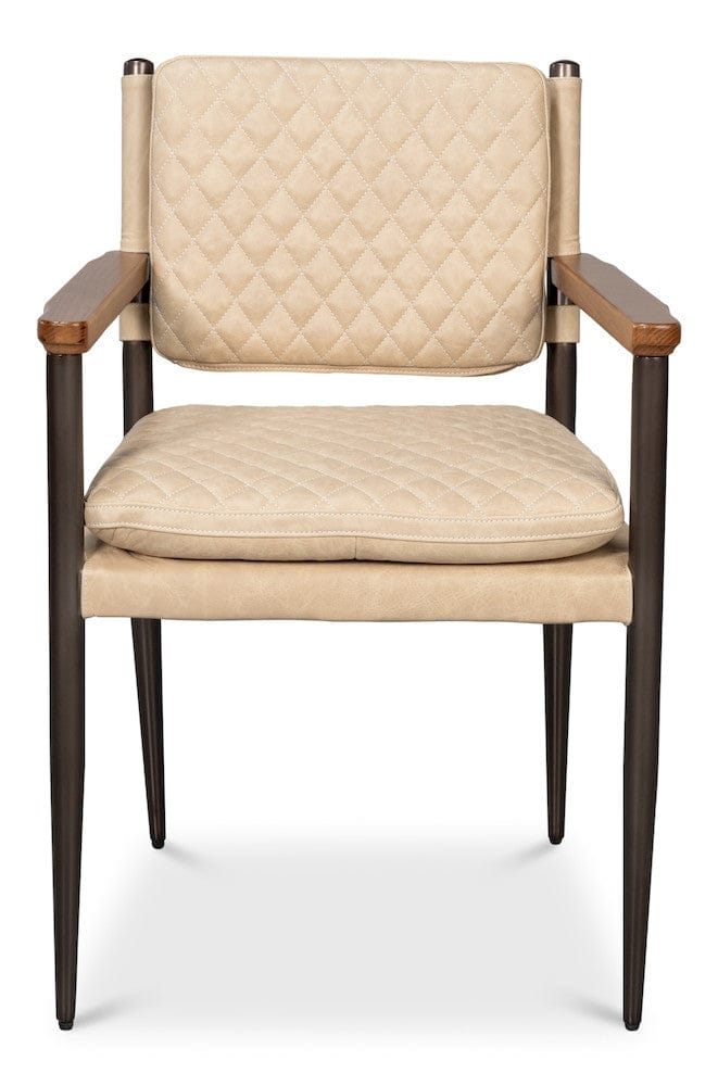 Sarreid Ltd - The Harley Chair, Cappuccino White Lthr in White - 30621-CAP view 2