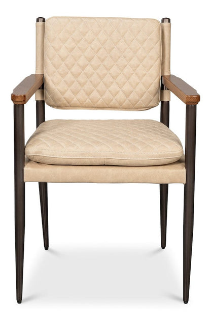 Sarreid Ltd - The Harley Chair, Cappuccino White Lthr in White - 30621-CAP view 2