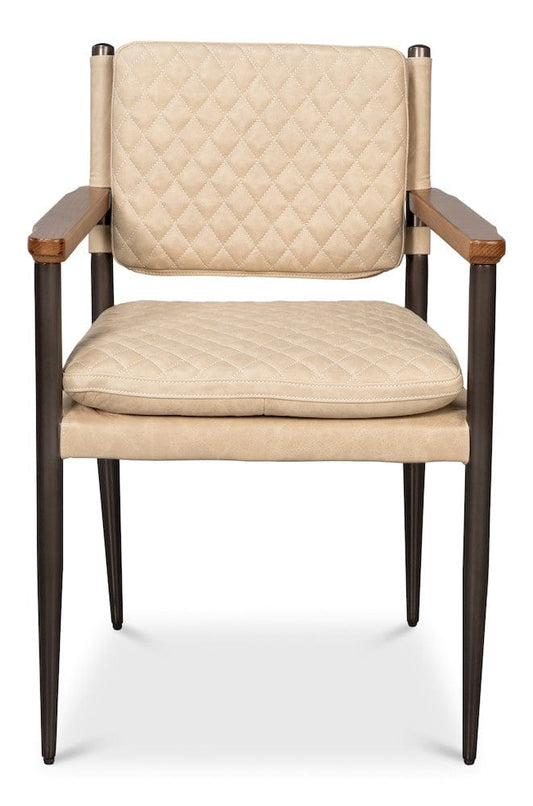 Sarreid Ltd - The Harley Chair, Cappuccino White Lthr in White - 30621-CAP view 2