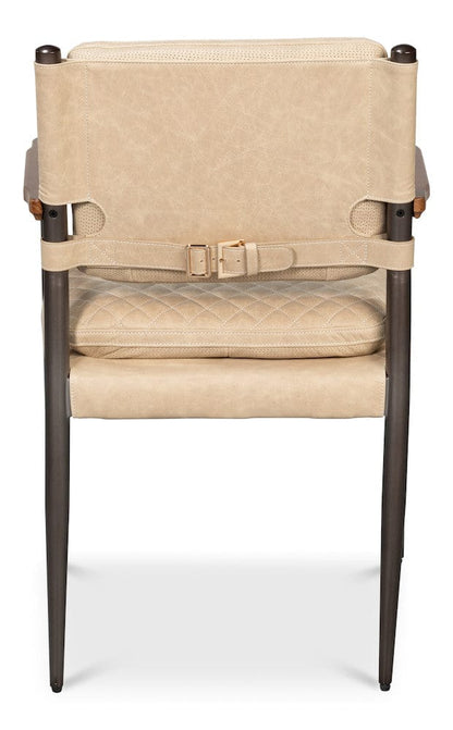 Sarreid Ltd - The Harley Chair, Cappuccino White Lthr in White - 30621-CAP view 4