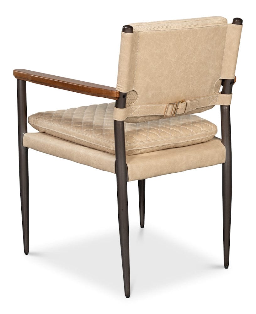 Sarreid Ltd - The Harley Chair, Cappuccino White Lthr in White - 30621-CAP view 5