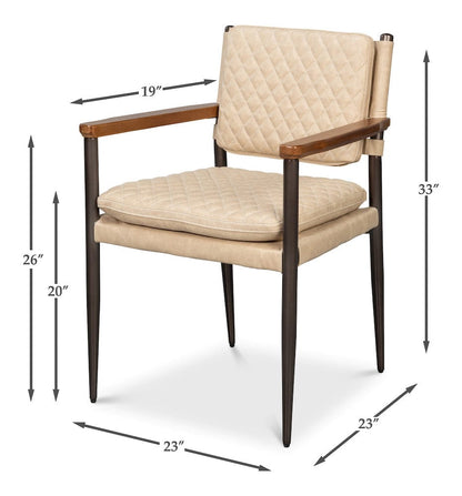 Sarreid Ltd - The Harley Chair, Cappuccino White Lthr in White - 30621-CAP view 13