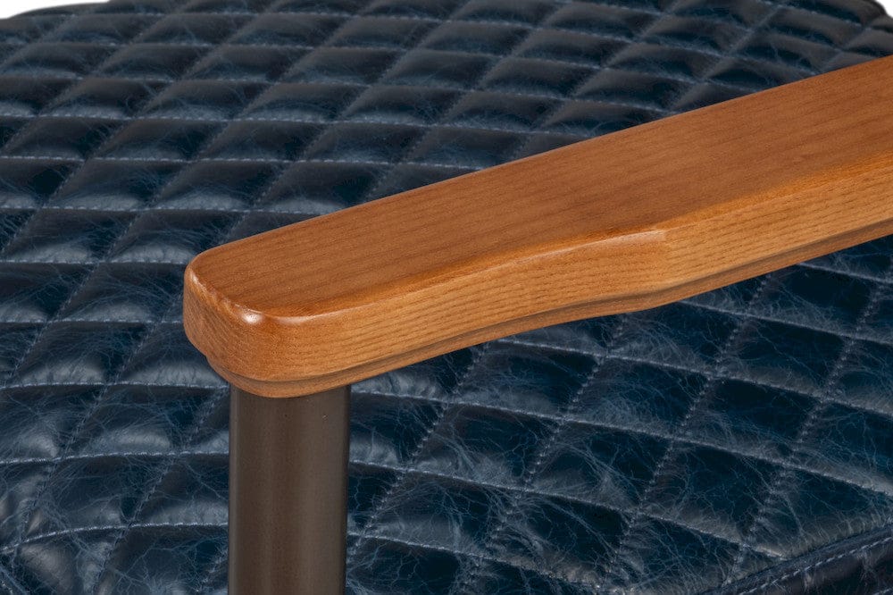 Sarreid Ltd - The Harley Chair, Chateau Blue Leather in Blue - 30621-CTB view 6