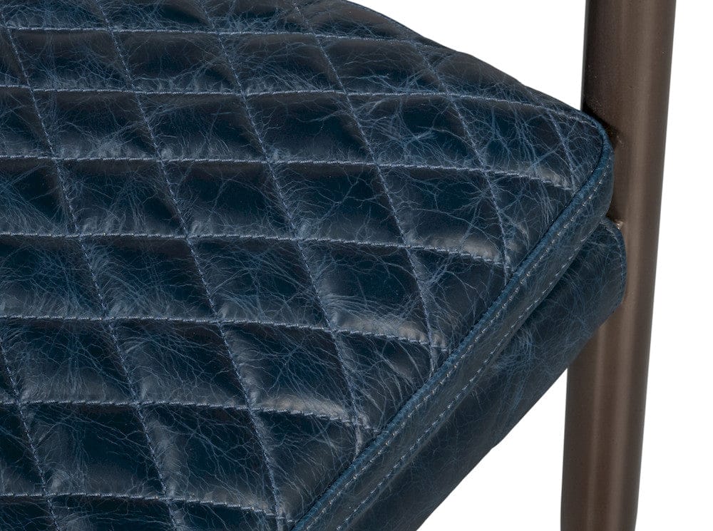 Sarreid Ltd - The Harley Chair, Chateau Blue Leather in Blue - 30621-CTB view 11