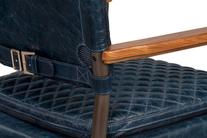Sarreid Ltd - The Harley Chair, Chateau Blue Leather in Blue - 30621-CTB view 12