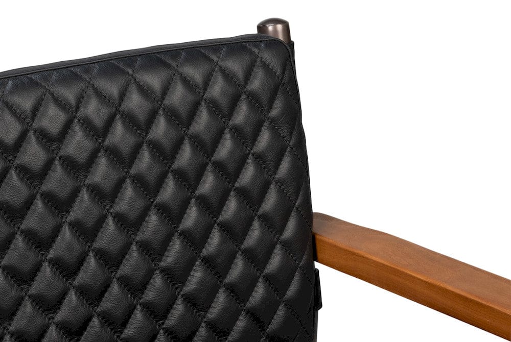 Sarreid Ltd - The Harley Chair, Onyx Black Leather in Black - 30621-OB view 7