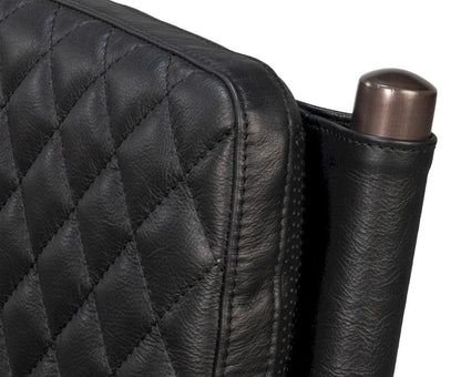 Sarreid Ltd - The Harley Chair, Onyx Black Leather in Black - 30621-OB view 8