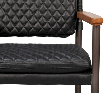 Sarreid Ltd - The Harley Chair, Onyx Black Leather in Black - 30621-OB view 9