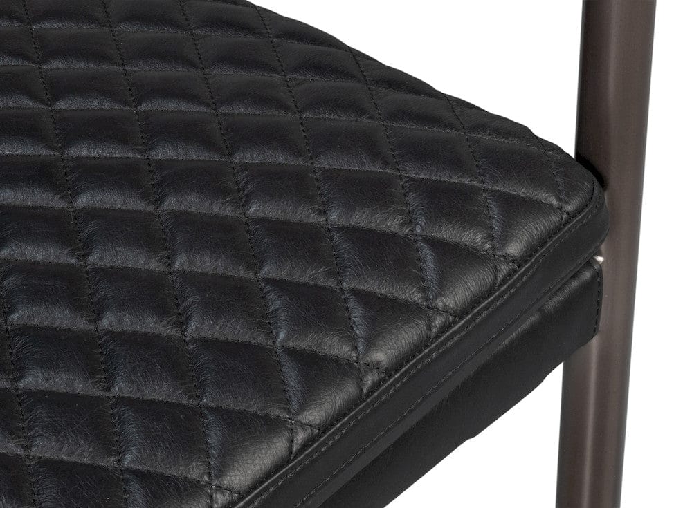 Sarreid Ltd - The Harley Chair, Onyx Black Leather in Black - 30621-OB view 11