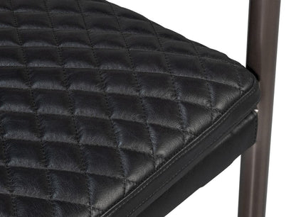 Sarreid Ltd - The Harley Chair, Onyx Black Leather in Black - 30621-OB view 11