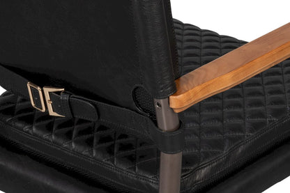Sarreid Ltd - The Harley Chair, Onyx Black Leather in Black - 30621-OB view 12