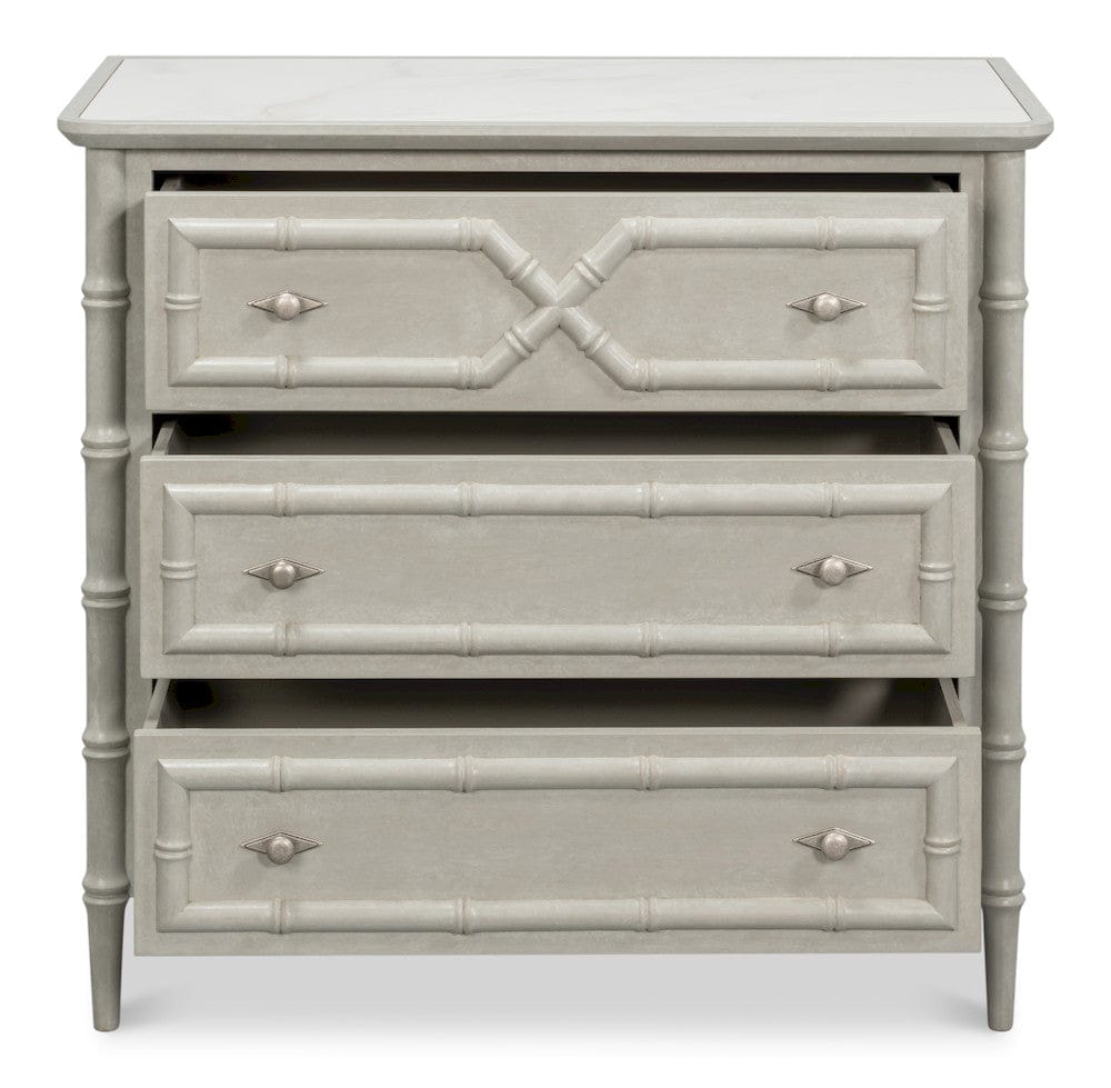 Sarreid Ltd - Tortola Chest in White - 54262 view 3