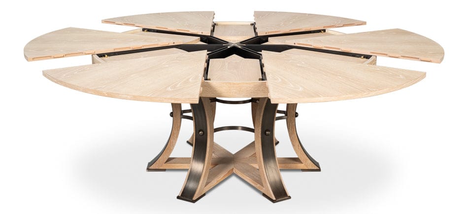Sarreid Ltd - Tower Jupe Dining Table,Lrg,Bleached Oak in Natural - 54225-BO view 1