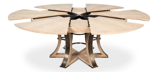 Sarreid Ltd - Tower Jupe Dining Table,Lrg,Bleached Oak in Natural - 54225-BO view 1
