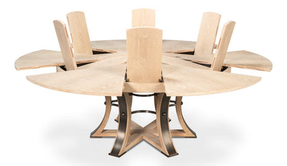 Sarreid Ltd - Tower Jupe Dining Table,Lrg,Bleached Oak in Natural - 54225-BO view 2