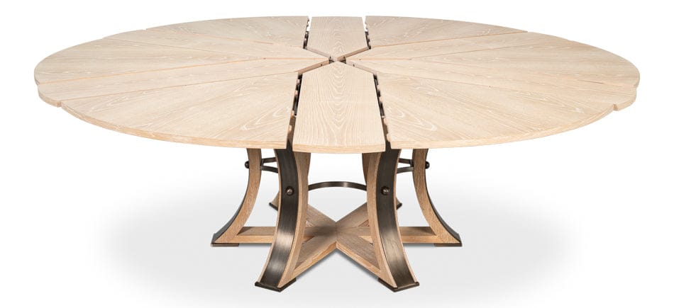 Sarreid Ltd - Tower Jupe Dining Table,Lrg,Bleached Oak in Natural - 54225-BO view 3