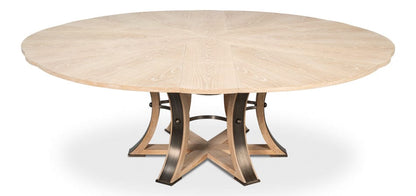 Sarreid Ltd - Tower Jupe Dining Table,Lrg,Bleached Oak in Natural - 54225-BO view 4
