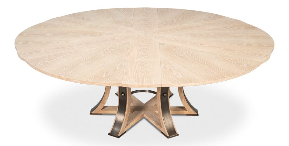 Sarreid Ltd - Tower Jupe Dining Table,Lrg,Bleached Oak in Natural - 54225-BO view 5