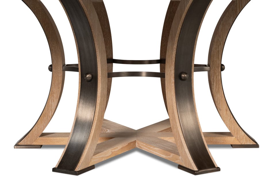 Sarreid Ltd - Tower Jupe Dining Table,Lrg,Bleached Oak in Natural - 54225-BO view 7