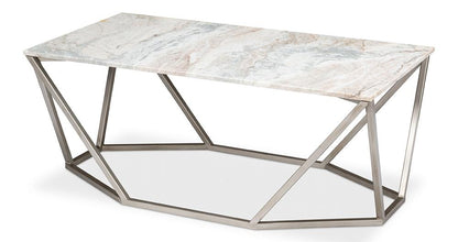 Sarreid Ltd - Trapezoid Coffee Table, Marble Top - 53152 veiw 1