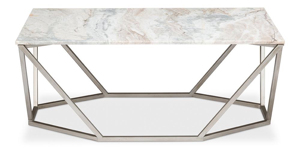 Sarreid Ltd - Trapezoid Coffee Table, Marble Top - 53152 veiw 2