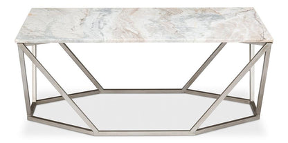 Sarreid Ltd - Trapezoid Coffee Table, Marble Top - 53152 veiw 2