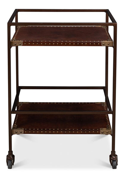 Sarreid Ltd - Trolley Side Table - Brown - 30965 veiw 2