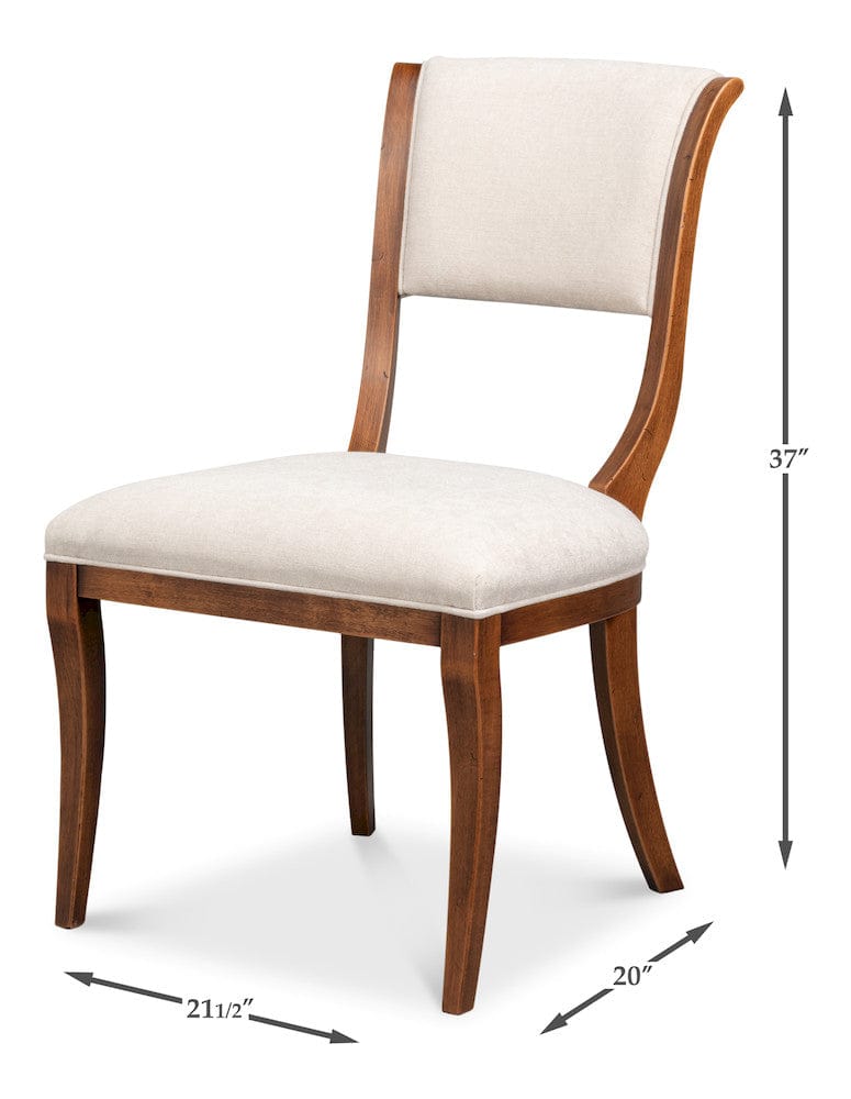 Sarreid Ltd - Trophy Elegant Side Chair,Noce Anticato in Black - 54181-NATV view 13