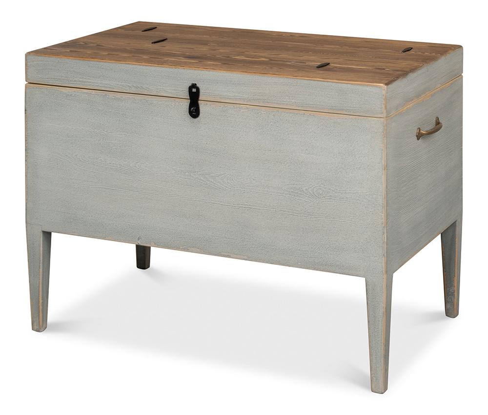 Sarreid Ltd - Trunk Side Table W/ Secret Storage - Grey - 40222 veiw 1
