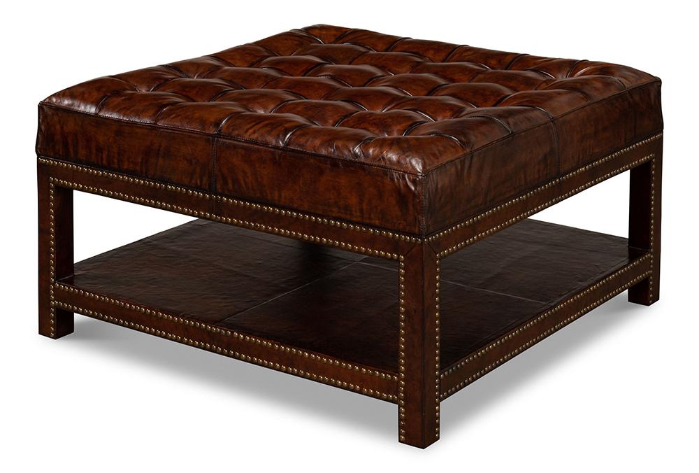 Sarreid Ltd - Vintage Tufted Ottoman - 53165 veiw 1