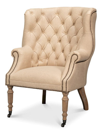 Sarreid Ltd - Welsh Cappuccion Leather Chair - 29727-CAP view 1