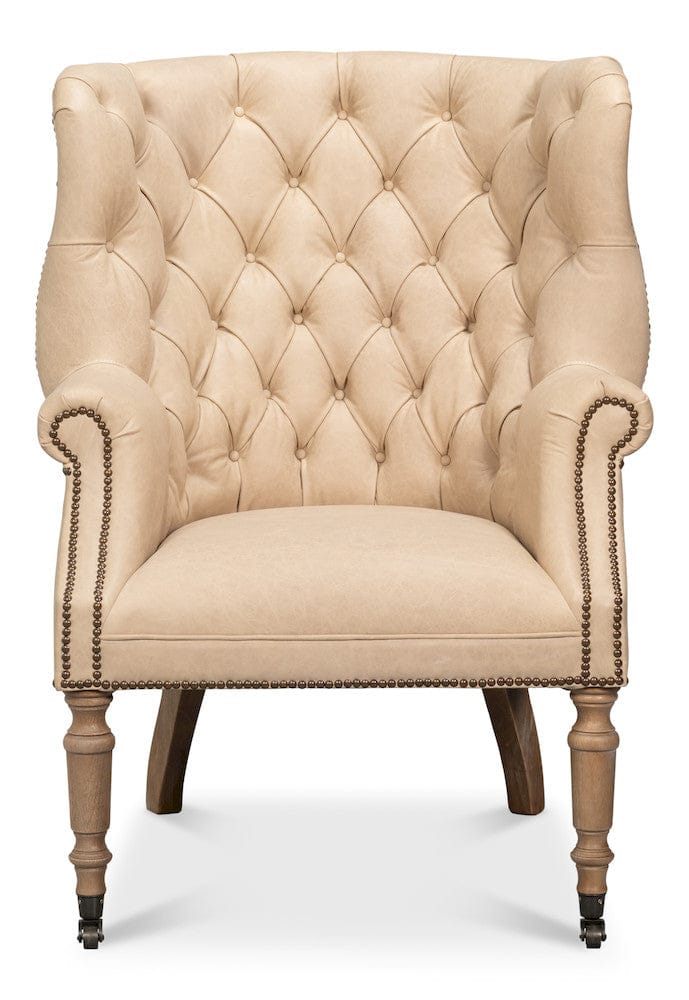 Sarreid Ltd - Welsh Cappuccion Leather Chair - 29727-CAP view 2