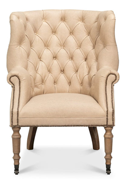 Sarreid Ltd - Welsh Cappuccion Leather Chair - 29727-CAP view 2