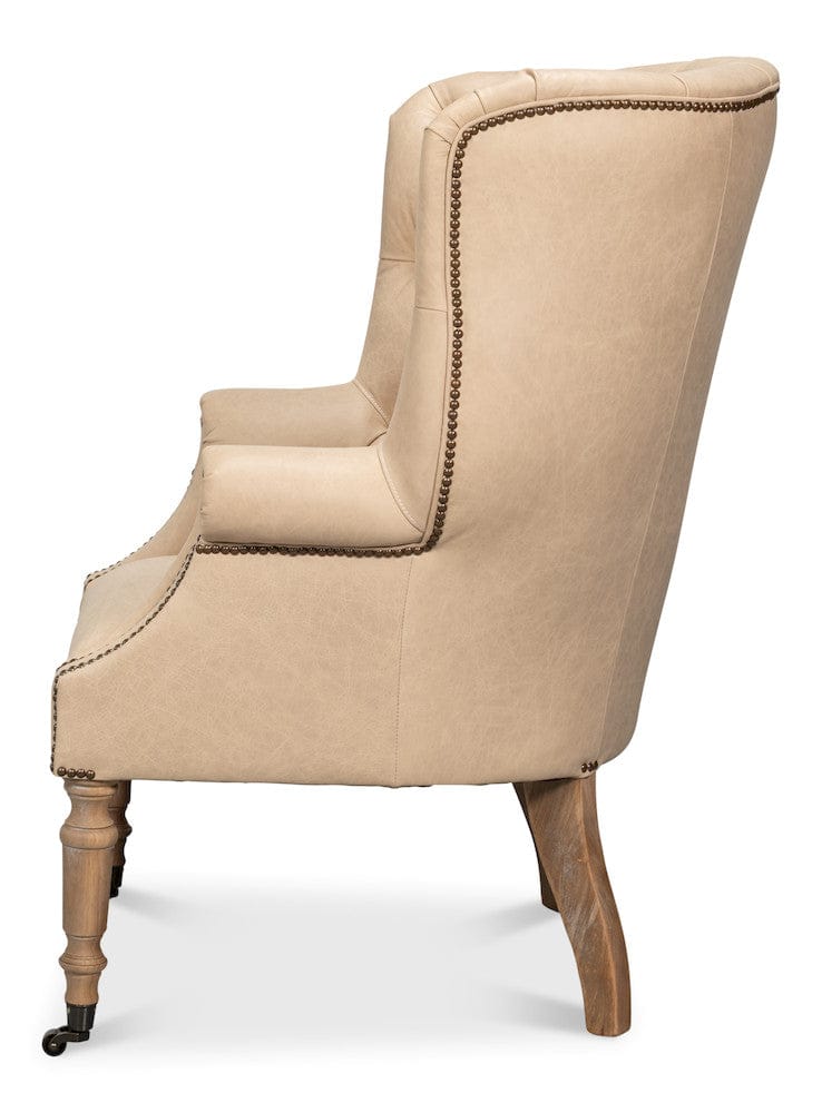 Sarreid Ltd - Welsh Cappuccion Leather Chair - 29727-CAP view 3