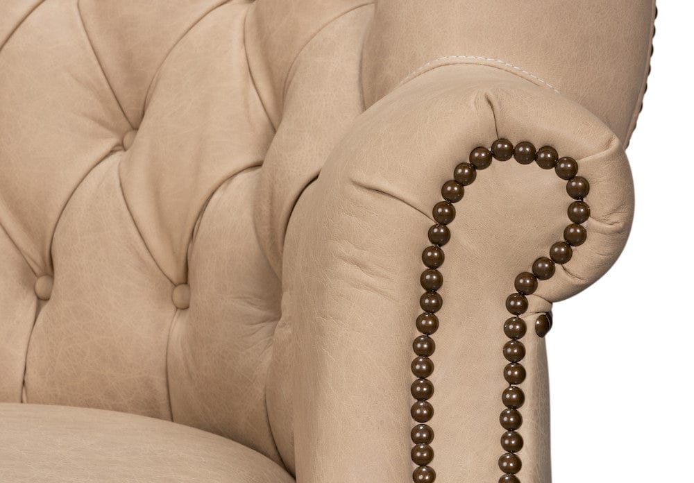 Sarreid Ltd - Welsh Cappuccion Leather Chair - 29727-CAP view 8