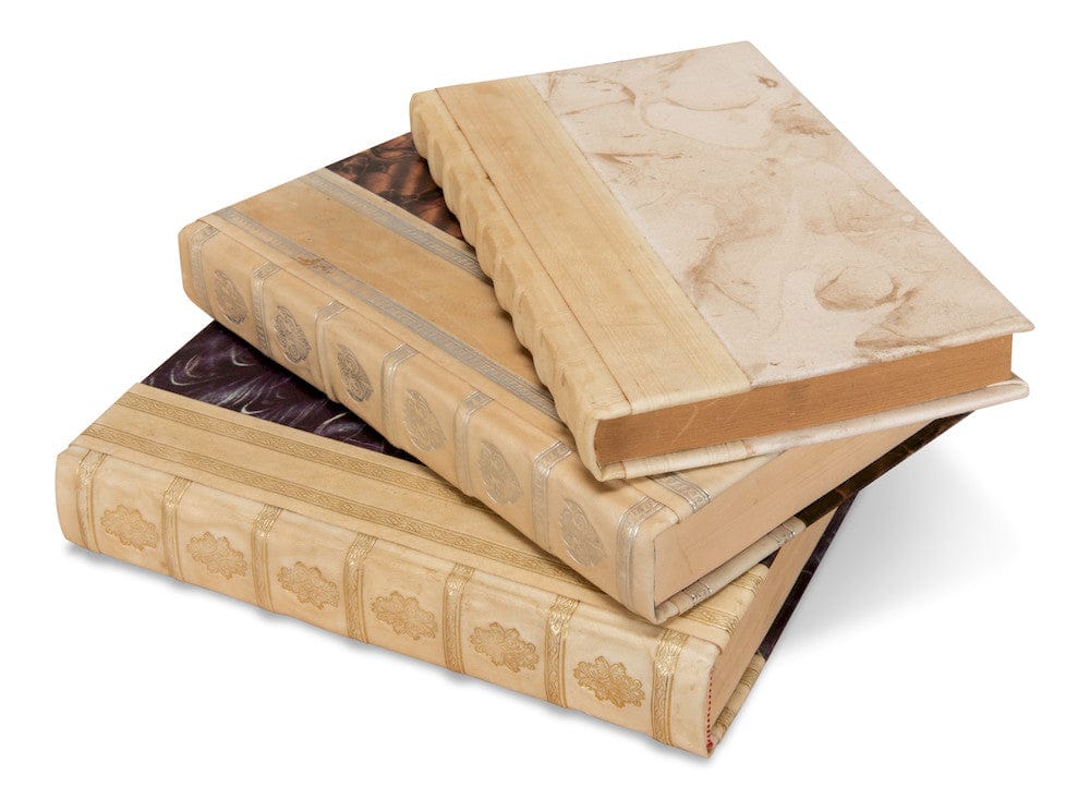 Sarreid Ltd - White Leather & Paper Books,S/24 in Ivory - 24902 view 4