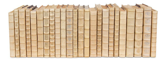 Sarreid Ltd - White Leather & Paper Books,S/24 - Ivory - 24902 veiw 1