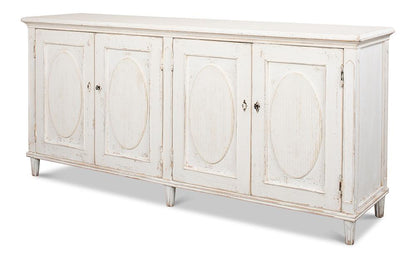 Sarreid Ltd - Whitewash Ribbon Sideboard - White - 40381 veiw 1