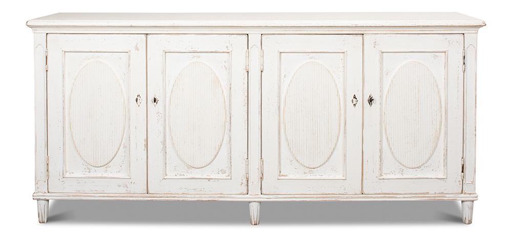 Sarreid Ltd - Whitewash Ribbon Sideboard - White - 40381 veiw 2