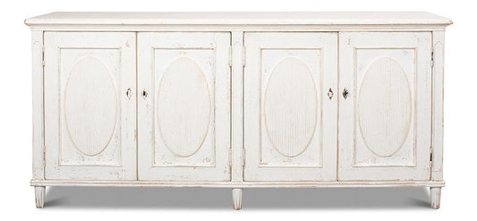 Sarreid Ltd - Whitewash Ribbon Sideboard - White - 40381 veiw 2