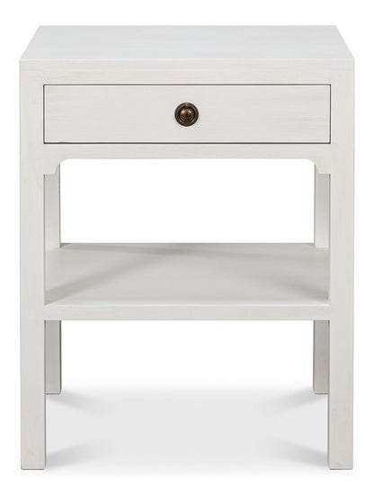Sarreid Ltd - Windy Single Drawer Side Table - White - 53980 veiw 2