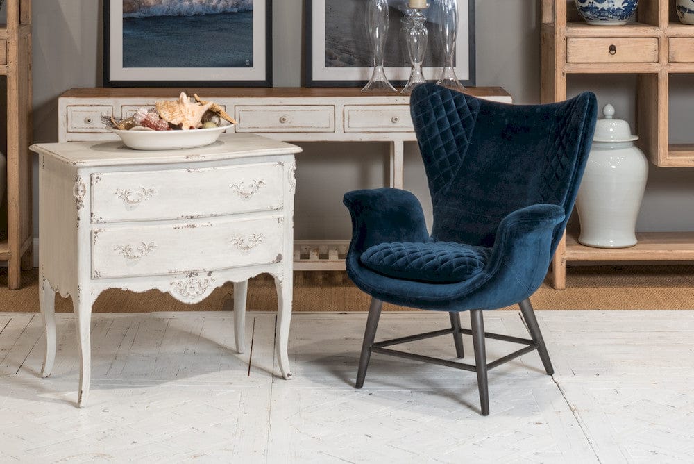 Sarreid Ltd - Wings Chair, Blue in Blue - 30027 view 7
